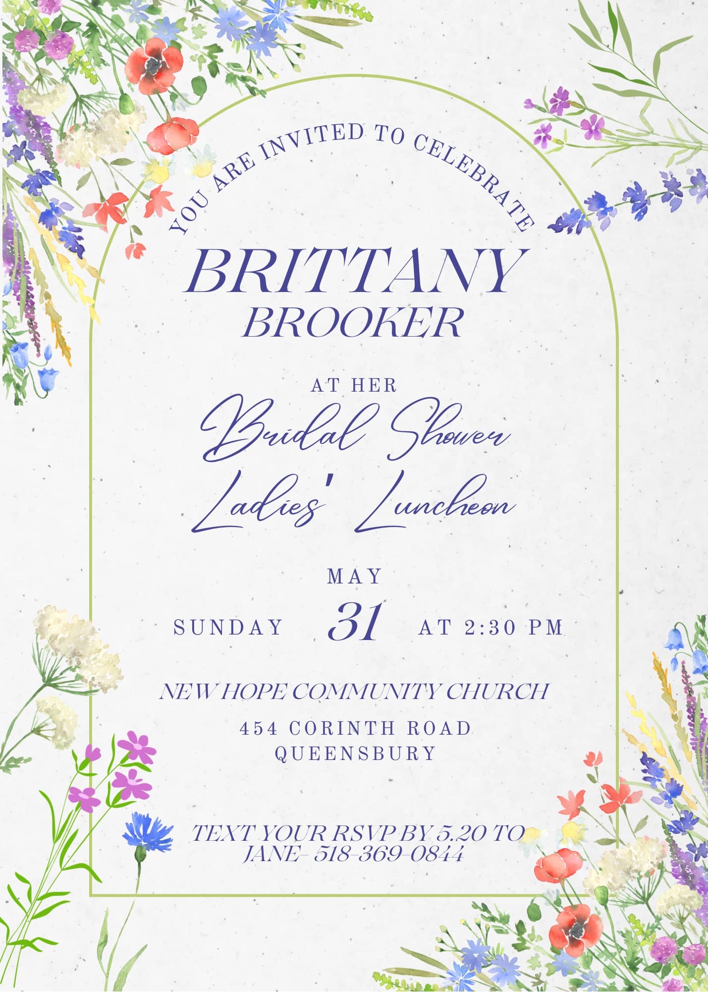 Brittany Brooker bridal shower invitation